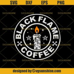 Black Flame Coffee Candle SVG, Hocus Pocus Halloween SVG DXF EPS PNG Cutting File for Cricut