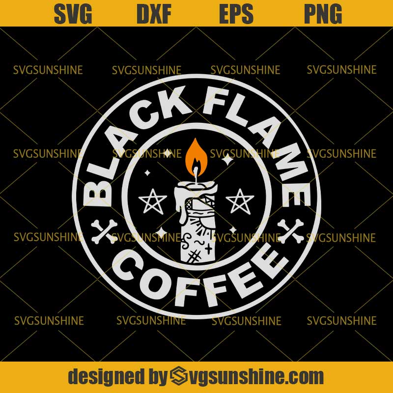 Download Black Flame Coffee Candle SVG, Hocus Pocus Halloween SVG ...