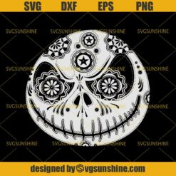 Sugar Skull Jack Skellington Nightmare Before Christmas SVG DXF EPS PNG Cutting File for Cricut