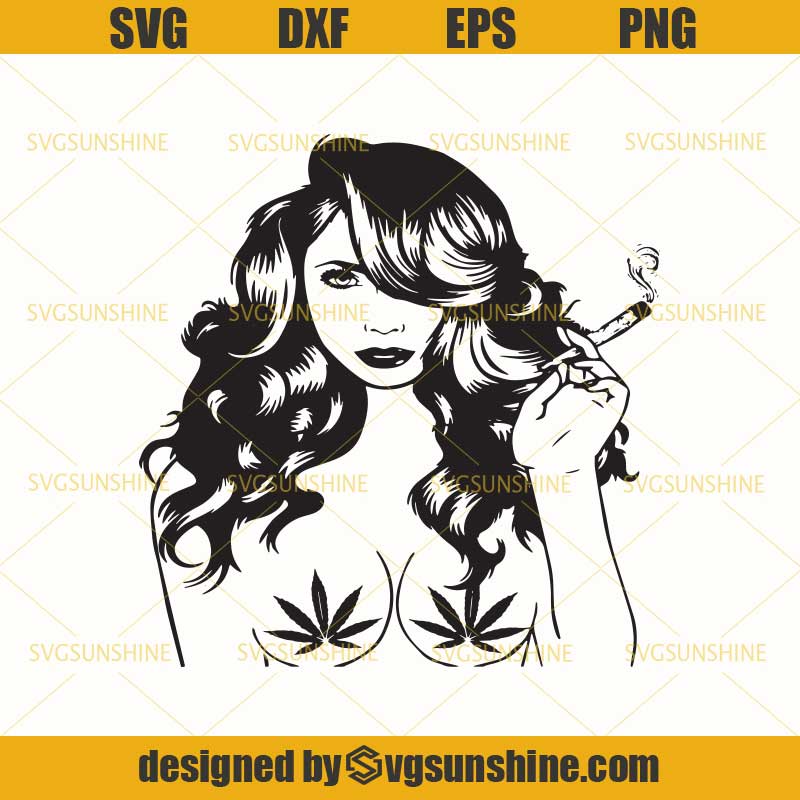 Download Woman Smoking Weed SVG, Pretty Weed Lady Cannabis Herbs High Life Medical SVG, Marijuana SVG ...