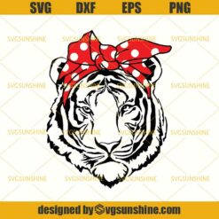Tiger Bandana SVG, Safari Animal Bandana SVG, Tiger SVG, Cute Animal SVG DXF EPS PNG Cutting File for Cricut