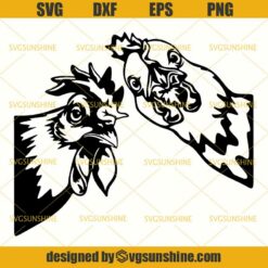 Chicken SVG, Rooster SVG DXF EPS PNG Cutting File for Cricut Silhouette, Peeking SVG, Farm Life SVG