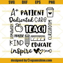 Back to School SVG, Teacher SVG, School SVG, Educate SVG, Classroom SVG DXF EPS PNG Cutting File for Cricut
