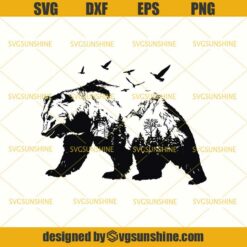 Bear Mountain SVG, Bear SVG, Forest SVG, Camping SVG, Travel SVG, Adventure SVG, Nature SVG, Mountain SVG, Grizzly Bear SVG