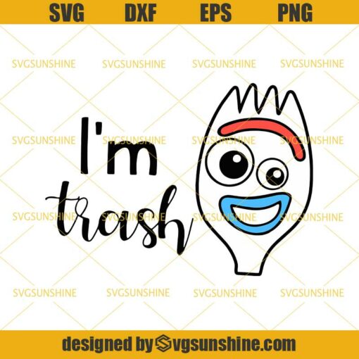 Forky I’m Trash SVG, Happy Forky Smile SVG, Toy Story SVG, Disney SVG