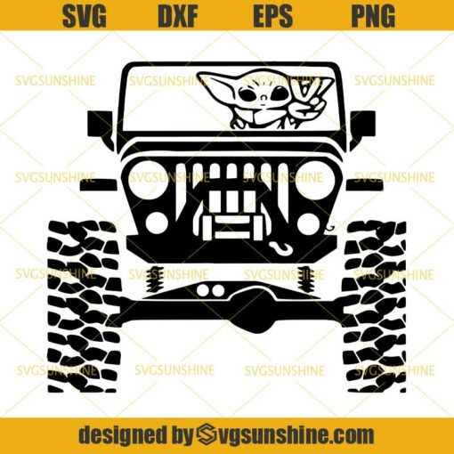 Jeep Peace Baby Yoda SVG, Jeep Car SVG, Baby Yoda SVG, The Child SVG