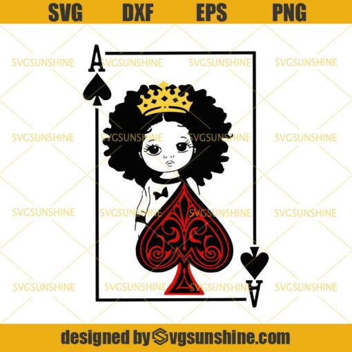 Ace Of Spades Peekaboo Girl SVG, African American Kid SVG, Black Girl Magic SVG