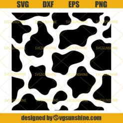 Seamless Cow Pattern Of Black Spots On White SVG, Cow SVG, Cow Print SVG DXF EPS PNG