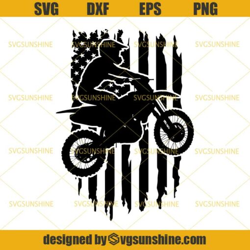 US American Flag Motorcross SVG, US Motorcycle Racing SVG, Biker SVG, Motorcycle SVG, American Flag SVG
