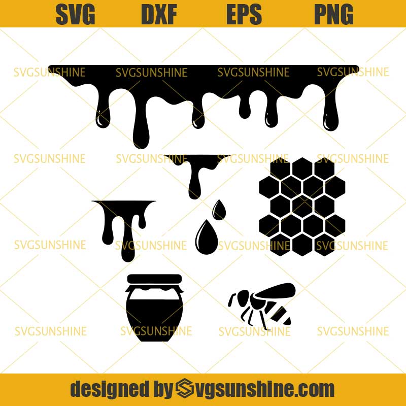 Download Honey Drips SVG Bundle, Honeycomb SVG, Dripping Borders ...