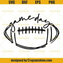 Game Day Football SVG, Football Ball Drawing Stitches SVG, Distressed Football Ball SVG