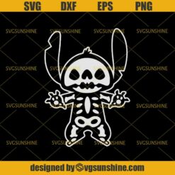 Stitch Skeleton SVG, Stitch SVG, Disney Stitch Halloween SVG DXF EPS PNG Cutting File for Cricut