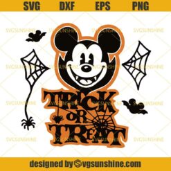 Mickey Mouse Trick or Treat Halloween SVG DXF EPS PNG- Disney Halloween SVG