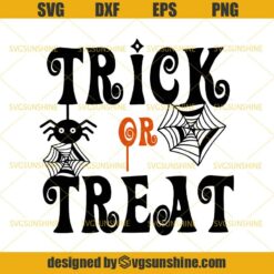 Halloween Trick or treat SVG, Spooky SVG, Halloween cut file, Spider web SVG, Boo SVG, Bat SVG