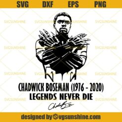 Chadwick Boseman 1976 - 2020 Legends Never Die SVG DXF EPS PNG, Black Panther SVG, Marvel SVG