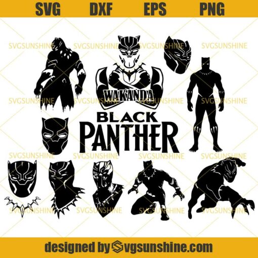 Black Panther SVG Bundle, Superheroes SVG, Marvel Black Panther SVG, Wakanda SVG DXF EPS PNG