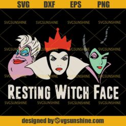 Resting Witch Face SVG, Witches Disney SVG, Villains SVG, Halloween SVG DXF EPS PNG