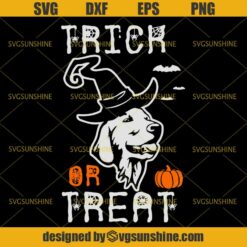 Golden Retriever Trick or Treat SVG, Golden Retriever Halloween SVG DXF EPS PNG
