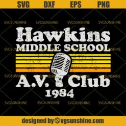 Stranger Things Hawkins Middle School A.V. Club 1984 SVG DXF EPS PNG