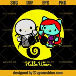 Jack And Sally Hello Kitty Halloween SVG, Hello Ween SVG, Nightmare Before Christmas SVG