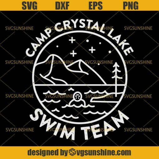 Camp Crystal Lake Swim Team Svg, Jason Voorhees Svg, Friday the 13th Svg, Halloween Svg
