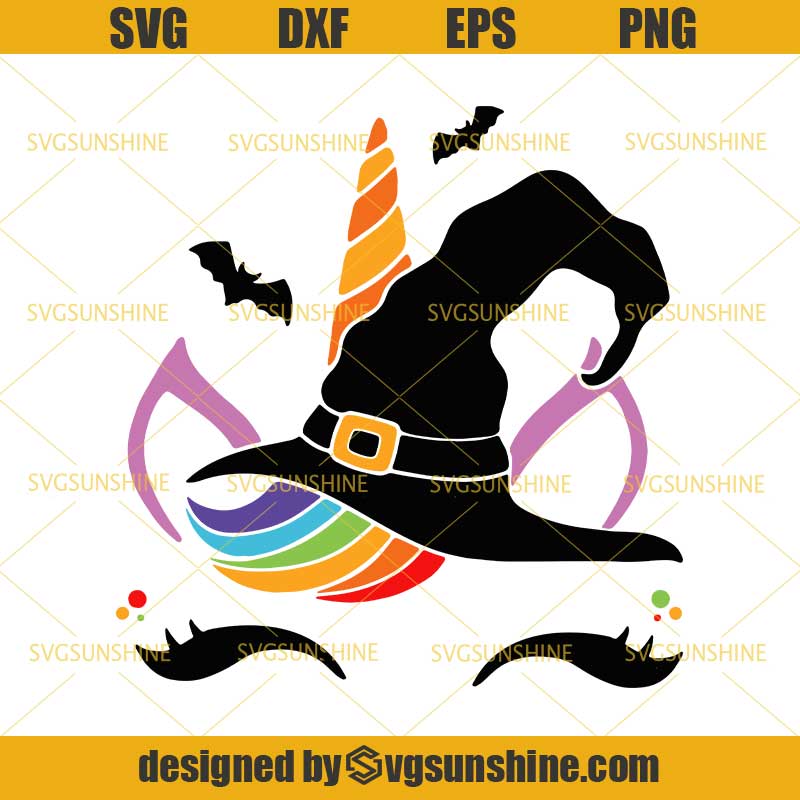 Download Unicorn Witch LGBT Gay Halloween Svg, Unicorn Rainbow Svg ...