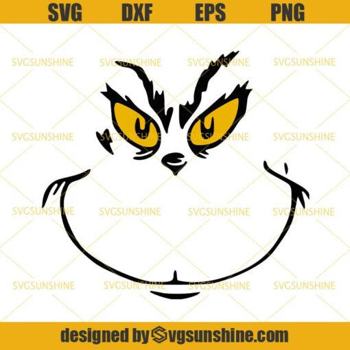 Grinch Face SVG DXF EPS PNG, Christmas SVG