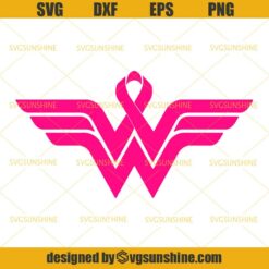 Wonder Woman Breast Cancer Svg, Pink Ribbon Svg, Cancer Awareness Svg