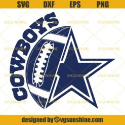 Cowboys Ball And Star Svg, Dallas Cowboys Svg, Football Svg