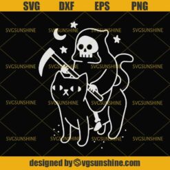 Death Ride Cat Halloween SVG, Death SVG DXF EPS PNG Cutting File for Cricut