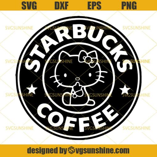 Hello Kitty Starbucks Coffee SVG DXF EPS PNG