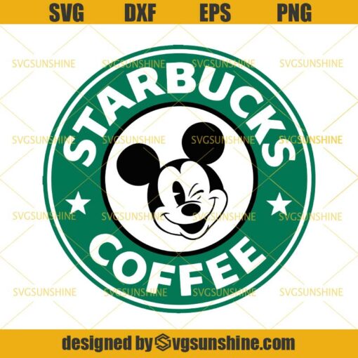 Mickey Mouse Starbucks Coffee SVG DXF EPS PNG