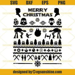 Star Wars Merry Christmas SVG, Star Wars Ugly Christmas Sweater SVG, Star Wars SVG DXF EPS PNG