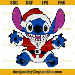 Stitch Santa Clause SVG, Disney Christmas SVG, Stitch Christmas SVG DXF EPS PNG