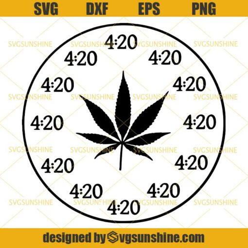 420 Clock Svg, Weed Clock Cannabis Svg, Marijuana Svg