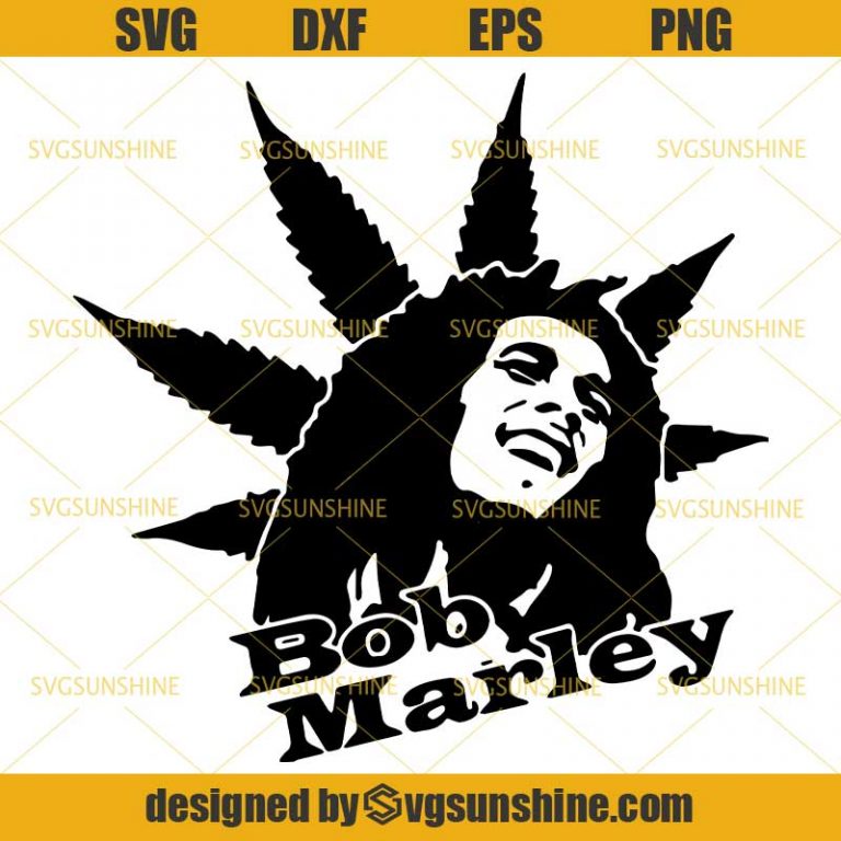 Bob Marley Weed Leaf Svg, Bob Marley Singer Svg, Cannabis Svg - Svgsunhine