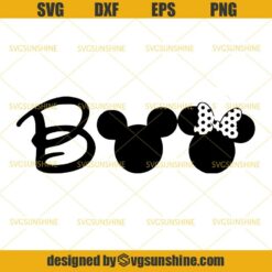 Boo Mickey and Minnie Mouse Halloween SVG, Boo Mickey Mouse SVG, Disney Boo SVG
