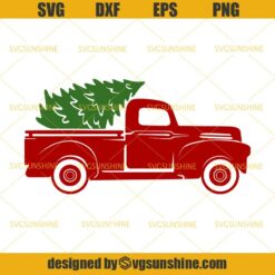 Christmas Truck & Tree SVG DXF EPS PNG Cutting File for Cricut