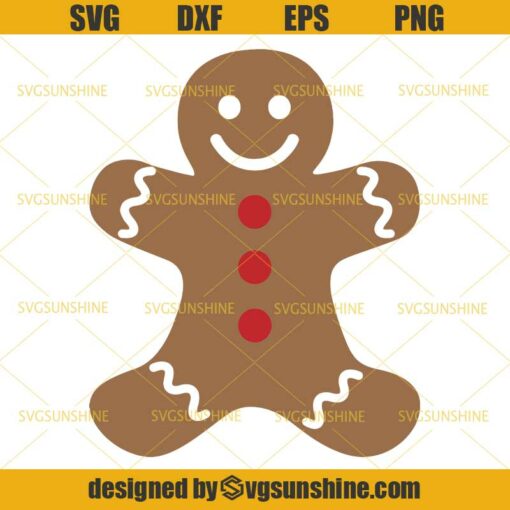 Gingerbread Man SVG, Christmas SVG DXF EPS PNG