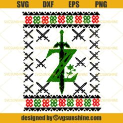 The Legend of Zelda Christmas SVG, Zelda Ugly Christmas Sweater SVG, Zelda Logo SVG DXF EPS PNG