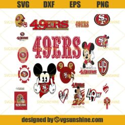San Francisco 49ers Heart SVG, 49ers Football SVG, NFL Team SVG PNG DXF EPS Files For Cricut