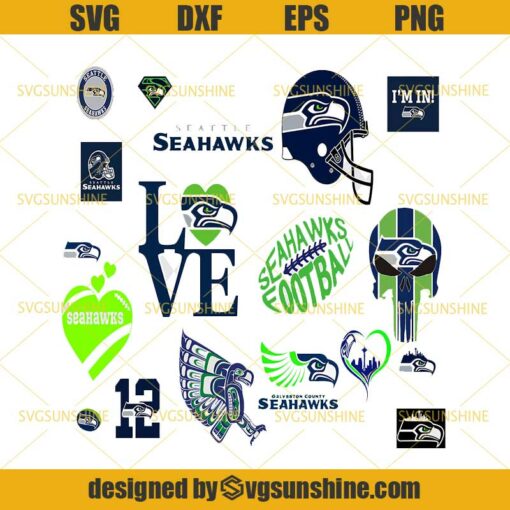 Seattle Seahawks Svg Bundle, Seattle Seahawks Logo Svg, NFL Svg, Football Svg Bundle, Football Fan Svg