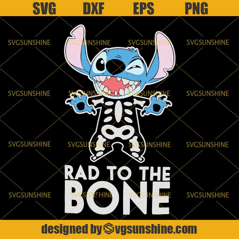 Stitch Skeleton Rad To The Bone Svg, Stitch Svg, Disney Halloween Svg