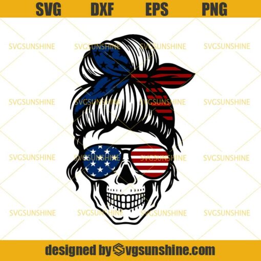 Momlife Skull American Flag Svg, Mom Skull Svg, Mom life Svg, Skull Patriotic Svg