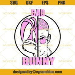 Bad Bunny Pink Rabbit SVG, Bad Bunny Rapper SVG