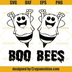 Save The Boo Bees SVG, Boo Bees Halloween SVG, Breast Cancer Awareness SVG, Ghost Boo Bees Couples SVG