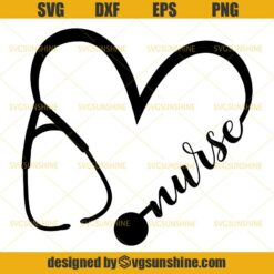 Nurse Heart SVG, Nurse Stethoscope SVG Cut Files for Cricut, Nurse 2020 SVG PNG DXF EPS