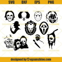 Horror Movies Killers SVG Bundle, Horror Team SVG, Horror Movie Halloween SVG PNG DXF EPS