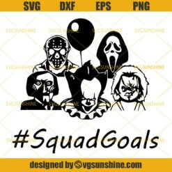 Friends Horror Movie SVG, Horror Friends Squad Goals SVG, Creepy Halloween SVG, Horror Team SVG Silhouette Cutting File