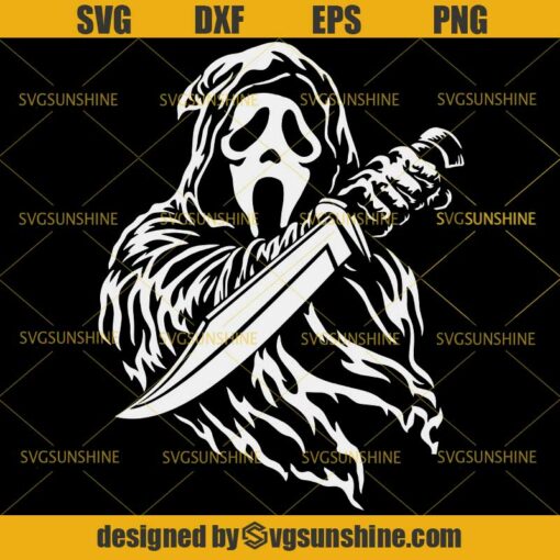 Ghostface SVG, Scream Halloween Horror Scary SVG, Ghostface Horror Movie Killers SVG PNG DXF EPS